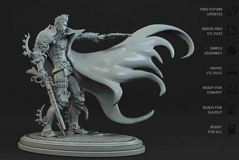 Devil Hunter Ready To Print 3D 打印模型 .c4d .max .obj .3ds .fbx .stl .blend
