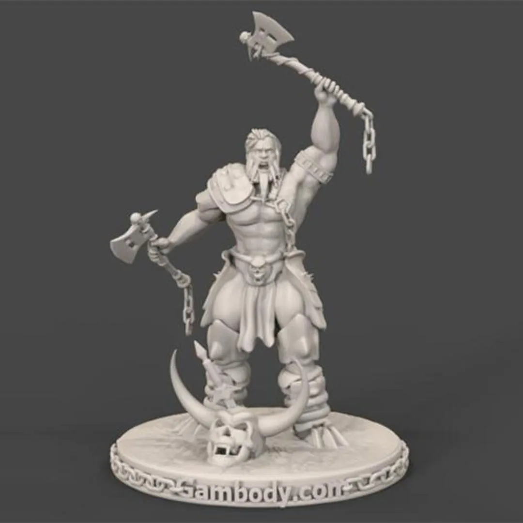 Barbarian 3D Print Model .c4d .max .obj .3ds .fbx .stl .blend 
