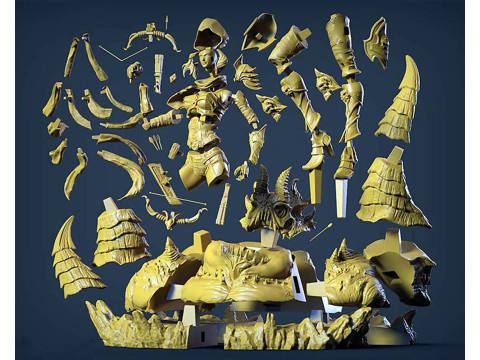 Demon Hunter 3D Figuries Ready To Print 3D Print Model