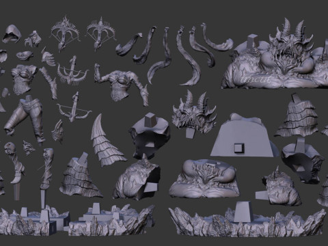 Demon Hunter 3D Figuries Ready To Print 3D Print Model