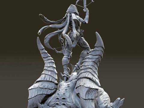 Demon Hunter 3D Figuries Ready To Print 3D Print Model