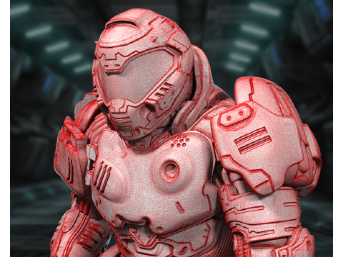 Doom Slayer 3D Figuries Ready To Print 3D 프린트 모델