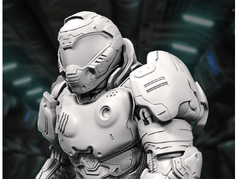 Doom Slayer 3D Figuries Ready To Print 3D 프린트 모델
