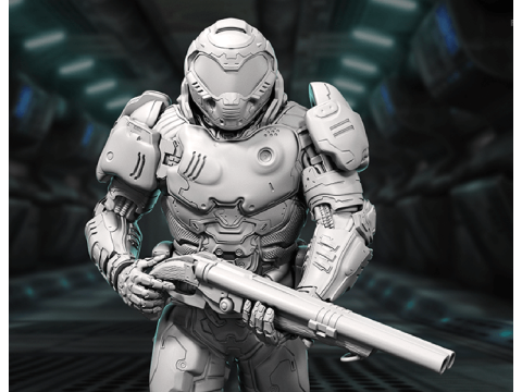 Doom Slayer 3D Figuries Ready To Print 3D 프린트 모델