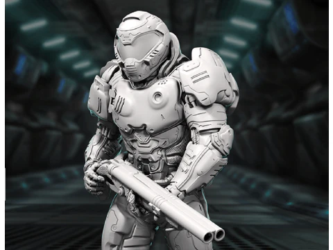 Doom Slayer 3D Figuries Ready To Print 3D Print Model