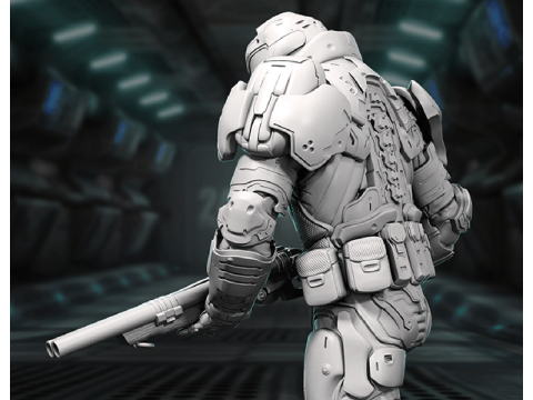 Doom Slayer 3D Figuries Ready To Print 3D 프린트 모델