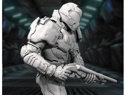 Doom Slayer 3D Figuries Ready To Print 3D 프린트 모델