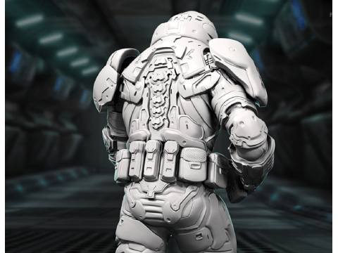 Doom Slayer 3D Figuries Ready To Print 3D 프린트 모델