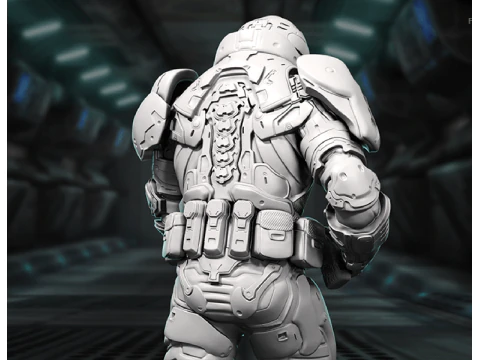 Doom Slayer 3D Figuries Ready To Print 3D Print Model
