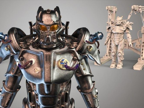Enclave Amour Fallout 4 Robot 3D Figuries Ready To Print 3D 프린트 모델