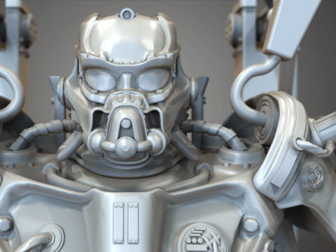 Enclave Amour Fallout 4 Robot 3D Figuries Ready To Print Modelo de Impressão 3D