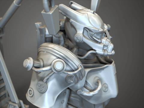 Enclave Amour Fallout 4 Robot 3D Figuries Ready To Print Modelo de Impressão 3D
