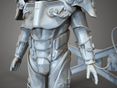 Enclave Amour Fallout 4 Robot 3D Figuries Ready To Print Modelo de Impressão 3D