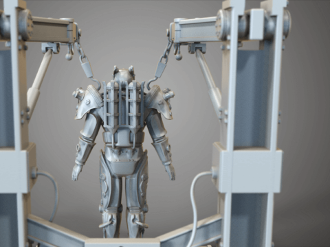 Enclave Amour Fallout 4 Robot 3D Figuries Ready To Print Modelo de Impressão 3D