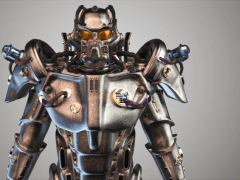 Enclave Amour Fallout 4 Robot 3D Figuries Ready To Print Modelo de Impressão 3D