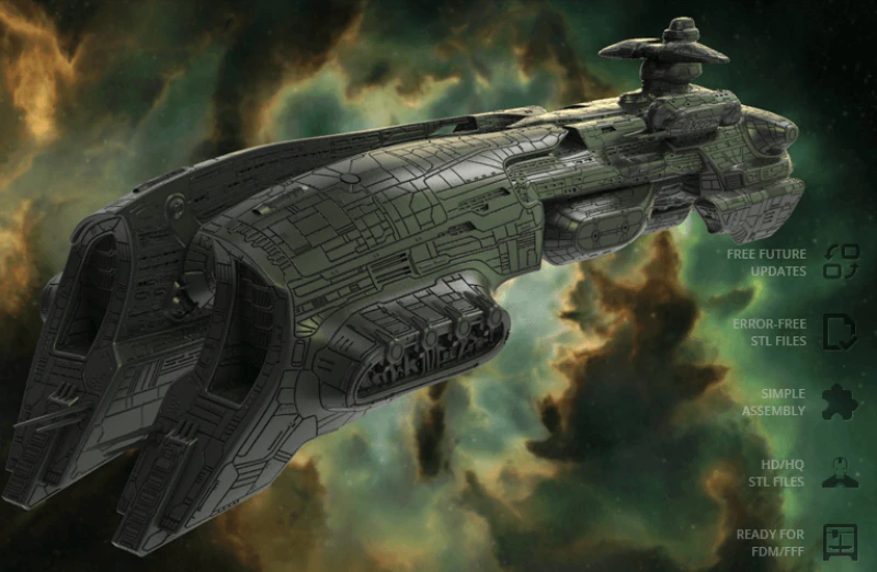 EVE Online Megathron 3D Figuries Ready To Print 3D Print Model .c4d .max .obj .3ds .fbx .stl .blend 
