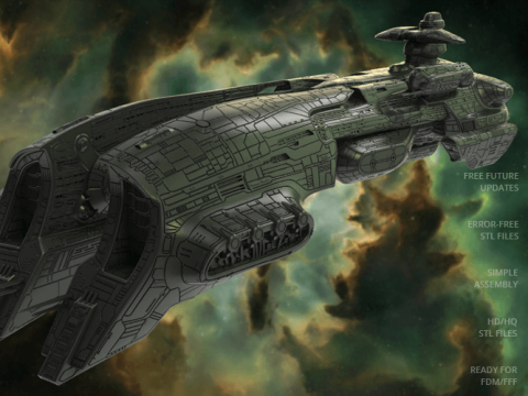 EVE Online Megathron 3D Figuries Ready To Print Modello di stampa 3D