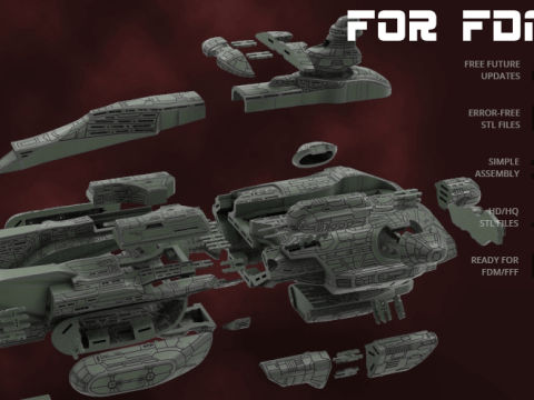 EVE Online Megathron 3D Figuries Ready To Print Model do druku 3D