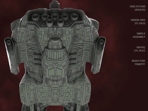 EVE Online Megathron 3D Figuries Ready To Print Model do druku 3D
