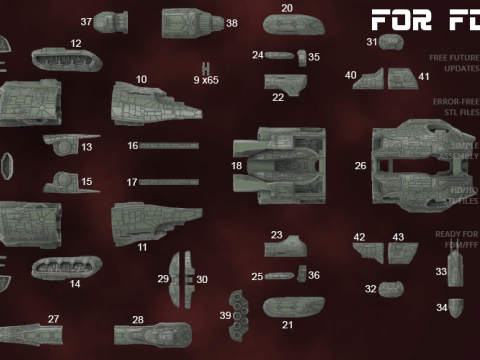EVE Online Megathron 3D Figuries Ready To Print Model do druku 3D
