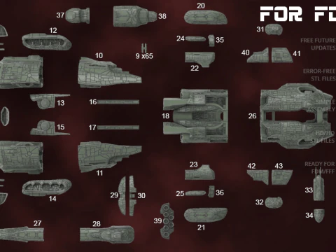 EVE Online Megathron 3D Figuries Ready To Print 3D Print Model