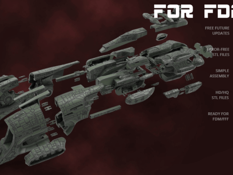 EVE Online Megathron 3D Figuries Ready To Print Model do druku 3D