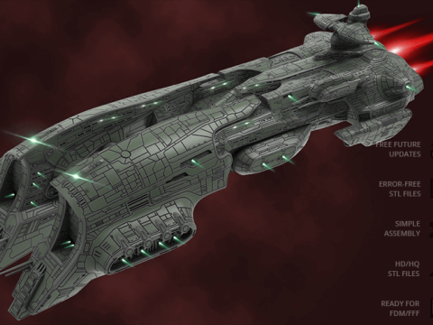 EVE Online Megathron 3D Figuries Ready To Print Model do druku 3D