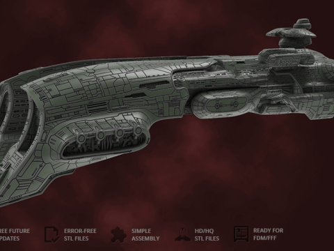 EVE Online Megathron 3D Figuries Ready To Print Model do druku 3D