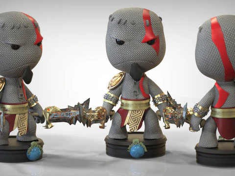 Kratos Washed 3D Figuries Ready To Print 3D Print Model