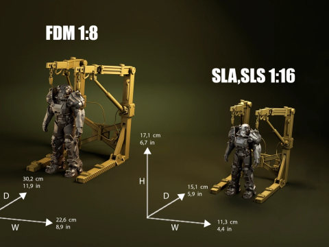 T-60 Power Armor Static Figure 3D Figuries Ready To Print 3D Принт Модель