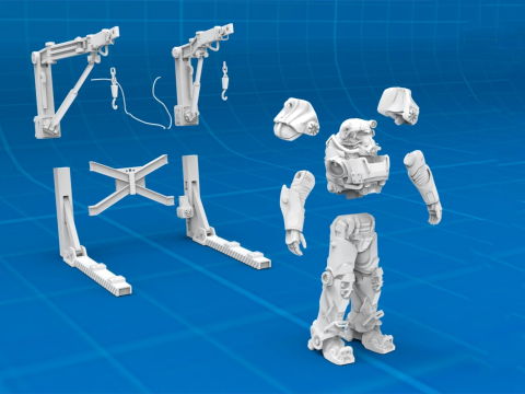 T-60 Power Armor Static Figure 3D Figuries Ready To Print 3D Принт Модель