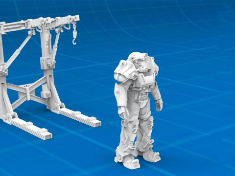 T-60 Power Armor Static Figure 3D Figuries Ready To Print 3D Принт Модель