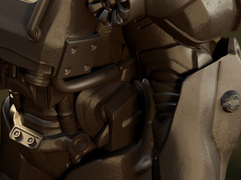 T-60 Power Armor Static Figure 3D Figuries Ready To Print 3D Принт Модель