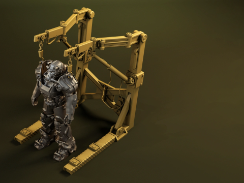 T-60 Power Armor Static Figure 3D Figuries Ready To Print 3D Принт Модель