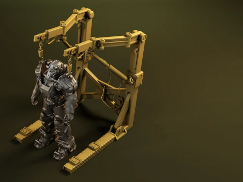 T-60 Power Armor Static Figure 3D Figuries Ready To Print 3D Print Model