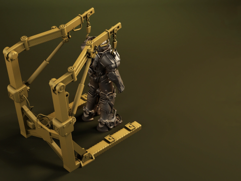 T-60 Power Armor Static Figure 3D Figuries Ready To Print 3D Принт Модель