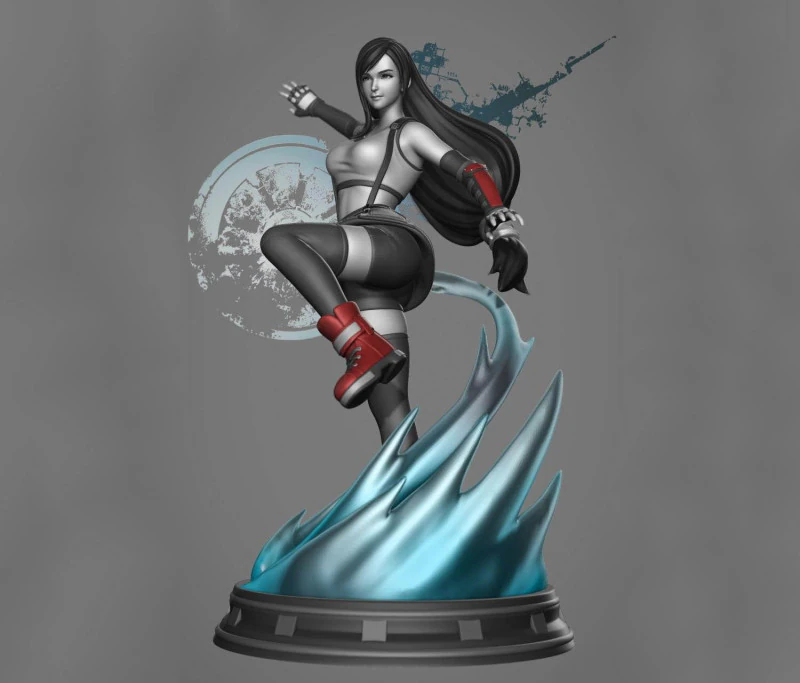 Tifa Lockhart Ready To Print 3D Print Model .c4d .max .obj .3ds .fbx .stl .blend 