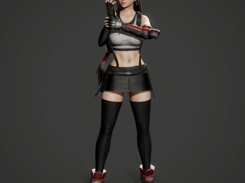 Tifa-FF7 Ready To Print 3D प्रिंट मॉडल
