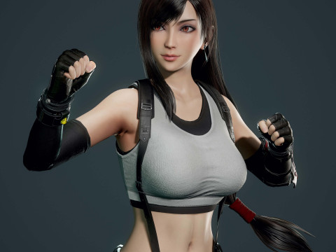 Tifa-FF7 Ready To Print 3D प्रिंट मॉडल