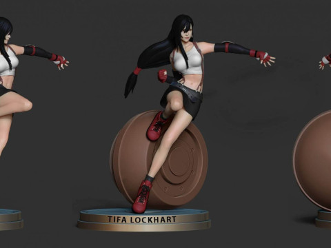Tifa Lockhart Ready To Print 3D Baskı Modeli