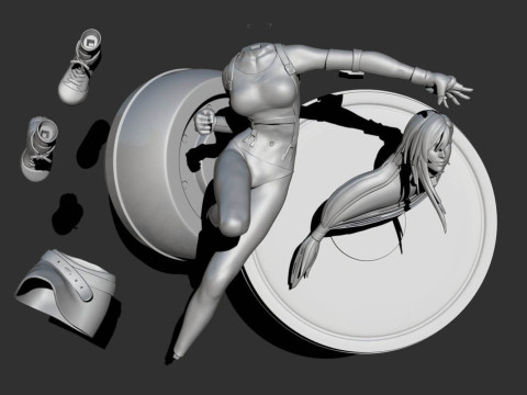 Tifa Lockhart Ready To Print 3D Baskı Modeli