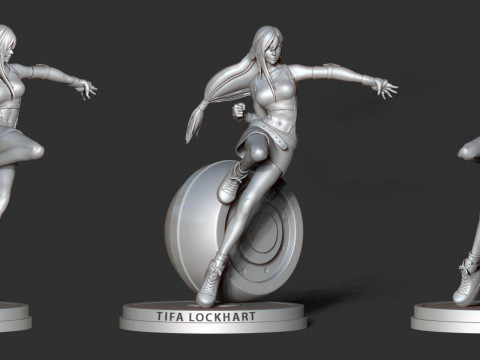 Tifa Lockhart Ready To Print 3D Baskı Modeli