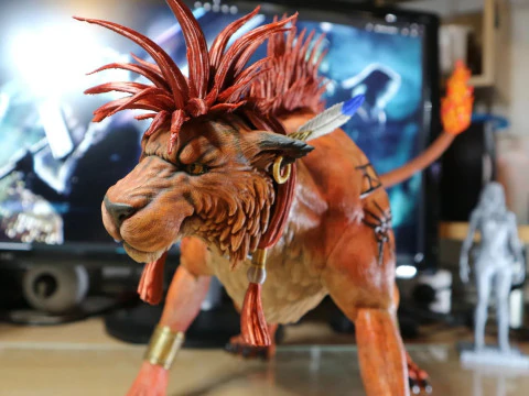 Red Xiii 동상 모델 인쇄 준비 완료 3D 프린트 모델