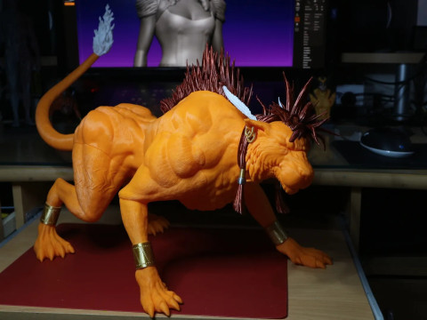 Red Xiii Statue Model Ready To Print 3D प्रिंट मॉडल
