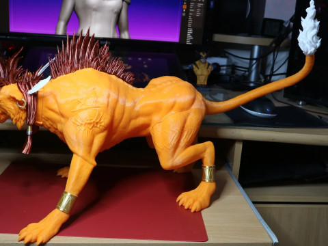 Red Xiii Statue Model Ready To Print 3D प्रिंट मॉडल