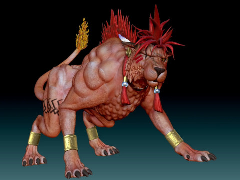 Red Xiii Statue Model Ready To Print 3D प्रिंट मॉडल