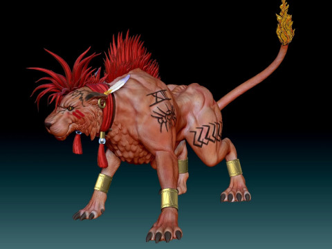 Red Xiii Statue Model Ready To Print 3D प्रिंट मॉडल