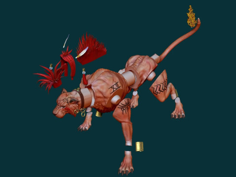 Red Xiii Statue Model Ready To Print 3D प्रिंट मॉडल