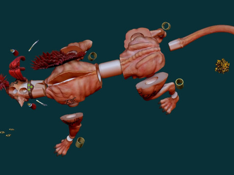 Red Xiii Statue Model Ready To Print 3D प्रिंट मॉडल