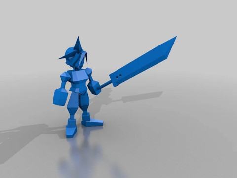 Final Fantasy VII All Charachters Low Poly Ready To Print 3D Baskı Modeli